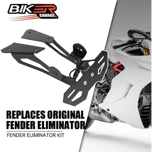 For DUCATI Super Sport 939 2017-2020 Fender Eliminator LED Light Motorcylce Rear Tail Tidy Kit License Plate Holder Bracket CNC
