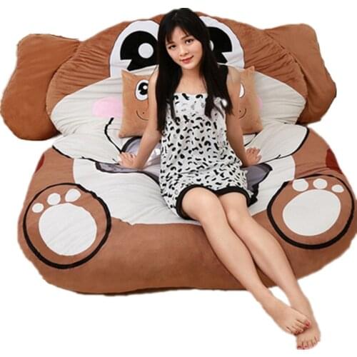 Dorimytrader Cartoon Animal Dog Bed Large Plush Soft Beanbag Tatami Carpet Sofa Mat Sleeping Bag 2 Sizes Free Shipping DY61275