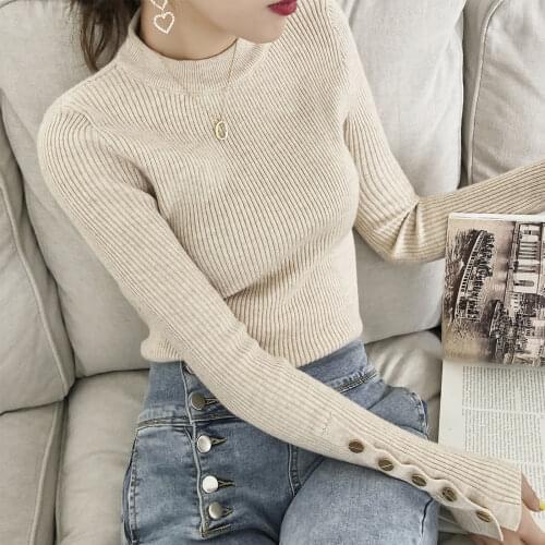 Feminino Jumper High Neck Sweater Womens New Air Bottoming Blouse In Autumn And Winter 2019 Slim Sleeve With Pullover