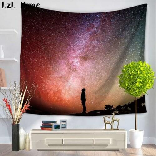 Tapestries Psychedelic Starry Sky Galaxy Universe Pattern Tapestry Wall Hanging Room Carpet Moon Fancy Night Space Home Dec