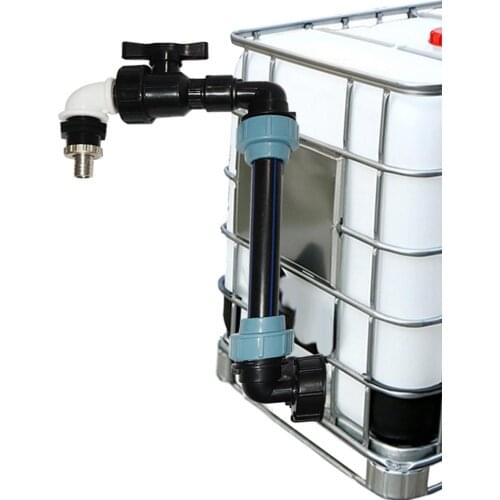 IBC Tank Swan Neck 3/4 Inch IBC Adaptor With Outlet Tap 3/4 Inch 2in Coarse Thread Garden Hose Faucet Lengthen Connector