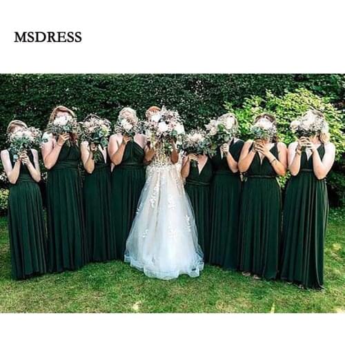 Simple Green Long Bridesmaids Dresses Halter Sleeveless Customized Spring Honor Of Maid Junior Bridesmaids Prom Custom Made