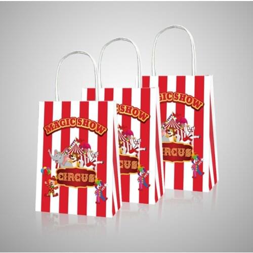 10/20pcs Carnival Circus Candy Bags Kids Birthday Baby Shower Party Decoration Gift Bags Party Supplies
