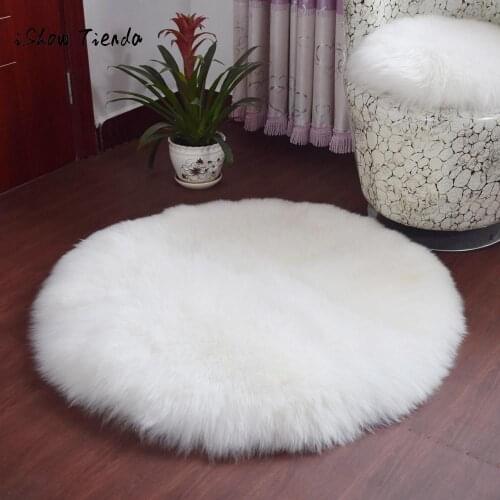 Sheepskin Rug Chair Cover Artificial Wool Warm Hairy Carpet Bedroom Mat Seat Pad Skin Fur Area Rugs Warm Artificial Textile26