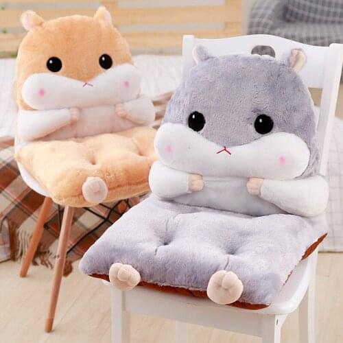 Creative Hamster Siamese Cushion Cushion One Office Car Chair Cushion Plush Toy Thicken Dining Chair Cushion Home Decoration