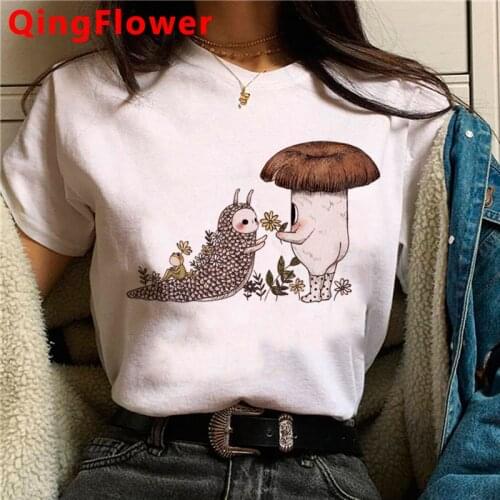 Kawaii Mushroom t-shirt women tumblr aesthetic japanese white t shirt graphic tees women top tees kawaii tumblr