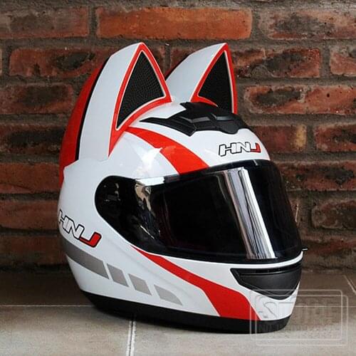 Cat Ear Motorcycle Helmet Full Face Moto Helmet Men Women Moto Helmets Personality Motor Helmet Motocross Capacete Casque