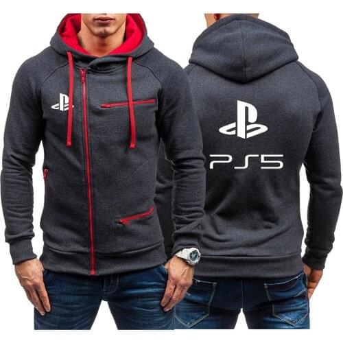 Autumn Zipper Hoody Sweatshirts PlayStation Printing Long Sleeve Mens Hoodies Sticker Pocket Winter Warmer Running Sportswear