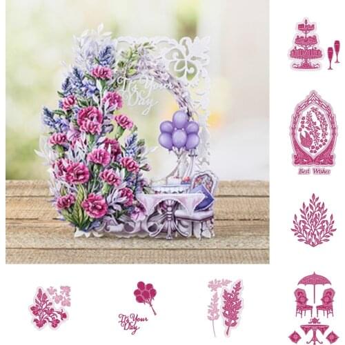 Catmint Lobelia Spray Frame Metal Cutting Dies for DIY Scrapbooking Crafts Dies Cut Stencils Maker Photo Album Template Handmade