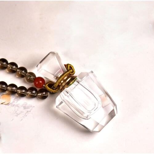 Wholesale White Natural Crystal Pendants Wishing Bottle Pendants Sweater Chain Necklace Lucky for Women Men Blessing Jewelry