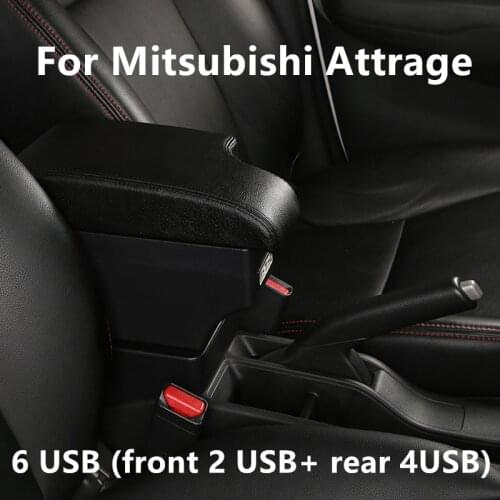 For Mitsubishi Attrage Armrest box central Store content box with USB interface
