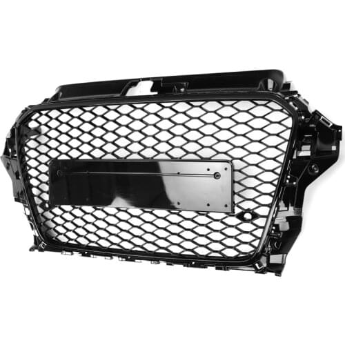 Car Front Bumper Grill Center Grille for Audi A3/S3 8V 2014 2015 2016 (Refit for RS3 Style) Car Front Bumper Grille