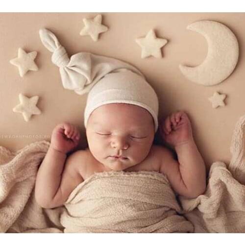 Handmade Wool Felt Newborn Photography Props Clouds Stars Moon Balloons Baby Photography Accessories Baby Styling Ornaments