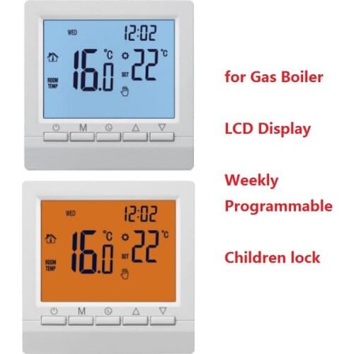 Electric Gas Boiler Heating Thermostat Programmable Temperature Controller Digital LCD Display