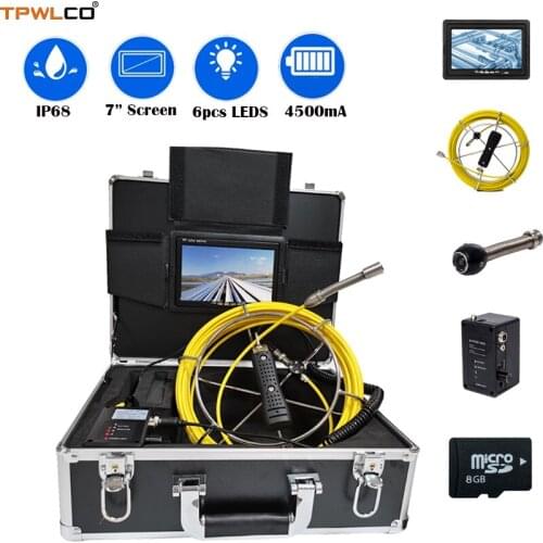 Sewer Waterproof Camera Pipe Drain Inspection System With DVR/Sun-visor/4500mA Battery 7inch Diameter 17mm Len 20-50m Cable