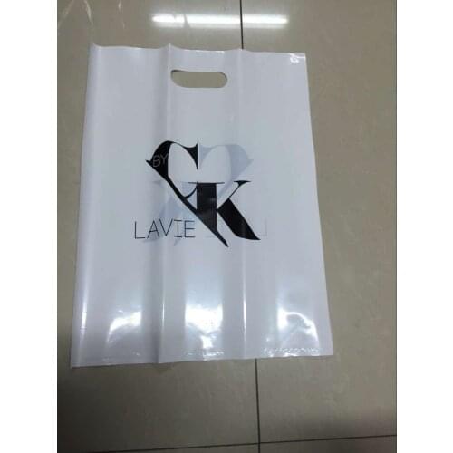 W400*H500mm(15.7' *19.7')200pcs Design logo printed bag tote plastic packing big bag factory price pe shopping wedding bags