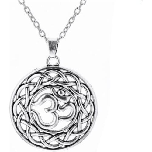 Viking Jewelry Pendant Necklace Buddhist Chakra Twining Pattern In Twining Charm Link Chain Zinc Alloy Provide Dropshipping