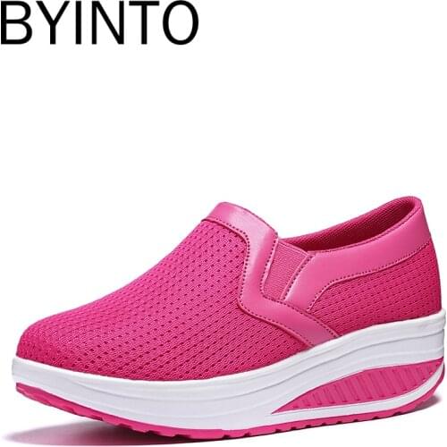 Autumn Womens Tennis Shoes Mesh Woman Loafer Platform Female Wedge Ladies Sport Shoes Height Increasing Sneakers Tenis Feminino