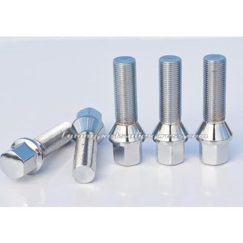 10pcs/lot 10.9 Grade 40MM Cone Seat 14x1.5 14x1.25 12x1.5 12x1.25 Chrome Extended Car Wheel Spacer Lug Bolts