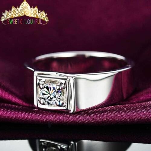100% 18K 750Au Gold Moissanite Diamond man Ring D color VVS With national certificate MO-0022