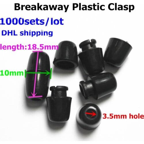 1000pcs Black DIY Plastic breakaway necklaces buckle Closure clasps for chew necklace Silicone Baby Pacifier Bead Chain Jewelry