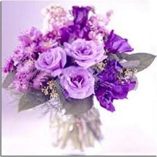 3D Purple Rose 60x60 DIY Diamond Painting Decorative Rhinestone Diamond Embroidery Mosaic Diamonds Knitting Needles