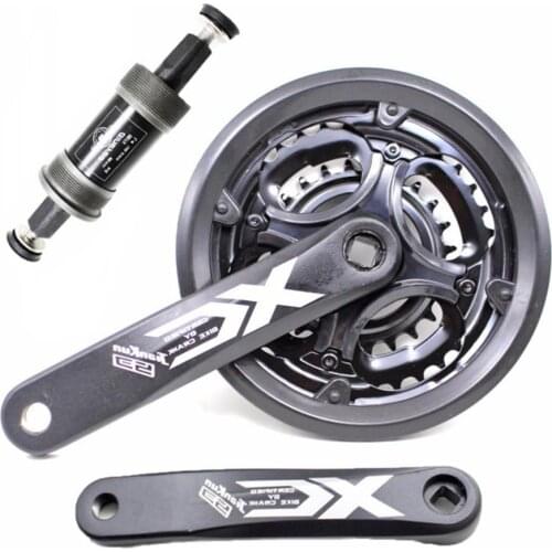 24-34-42T 7/8/9 Speed MTB Crankset Bicycle Crank Set 170mm aluminum alloy crank diamond hole Sprocket wheel Chainwheel Bike Part