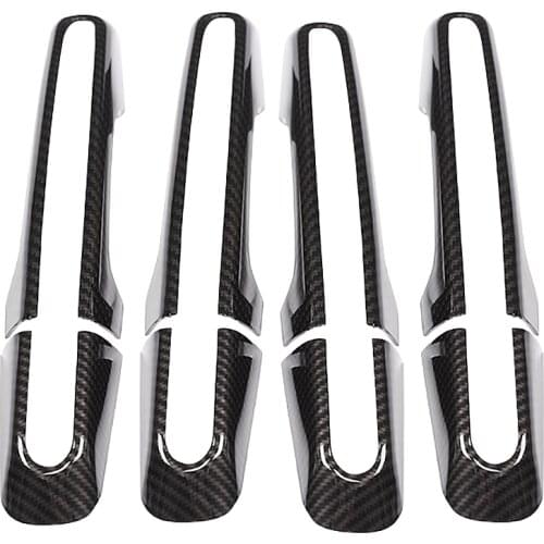 8Pcs Carbon Fiber Abs Chrom Car Door Handle Trim For Land Rover Discovery Sport Lr5 Lr4 For Range Rover Sport Evoque Lr405