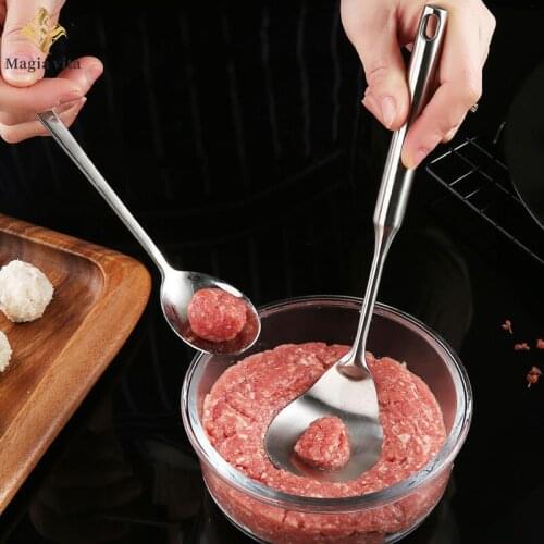 Non-Stick Meatball Maker Spoon Meat Baller with Elliptical Leakage Hole Meat Ball Mold Kitchen Utensil Gadget Meat Cooking Tools