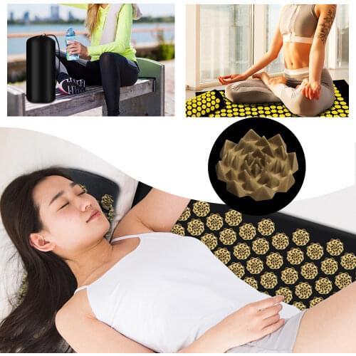 Pranamat Acupuncture Massage Mat Yoga Massager Cushion Massage Mat Yoga Acupressure Relieve Stress Back Body Pain Spike Mat