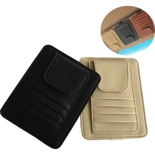 Car Vehicle Sun Visor Sunglasses Eyeglasses Glasses Holder Clip Credit Card Package ID Storage Pen Bag With 3 Color