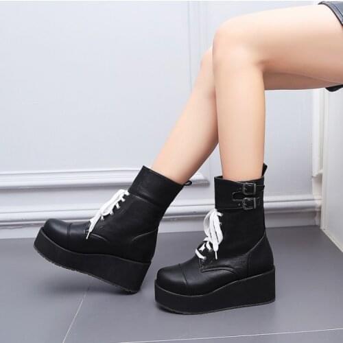 Martin BootsBig Size 9 10 11 12 boots women shoes ankle boots for women ladies boots shoes woman winter Cross strap buckle