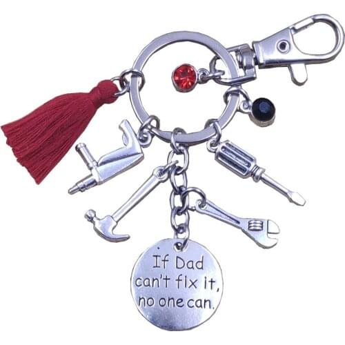 Keychain Key Ring Maintenance Tools Hammer Axe Wrench Electric Drill Screwdriver Charm Men Male Father Grandpa Gift BS019-050