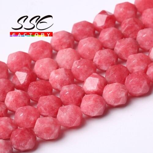 Natural Stone Faceted Rhodonite Beads Round Loose Spacer Beads For Jewelry Making 6/8/10mm DIY Bracelets Accessories 15"Strand