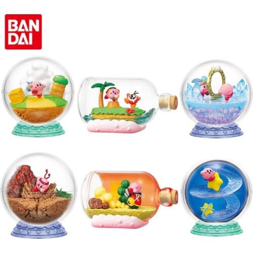 Bandai Genuine CANDY TOY Kirbys World In A Bottle Anime Action Figure Collect Model Ornaments Toys Gifts for Kids Boys Girls