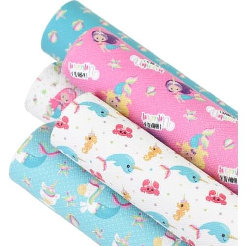 HSDCraft 20x34cm A4 hsd-design mermaid series Faux Synthetic Leather Fabric,DIY handmade materials