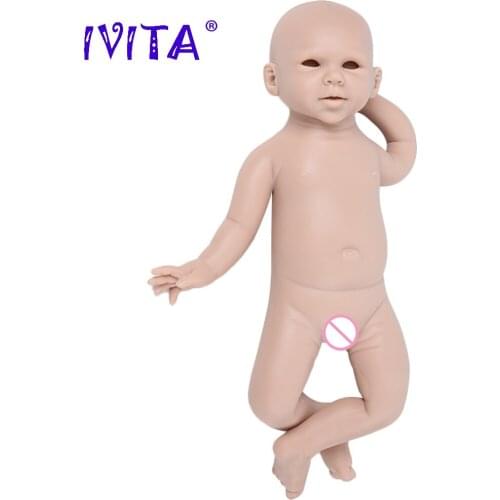 IVITA WG1520 48cm (19inch) 3500g 100% Full Body Silicone Reborn Baby Doll Realistic Soft Unpainted Unfinished DIY Blank Toys Kit