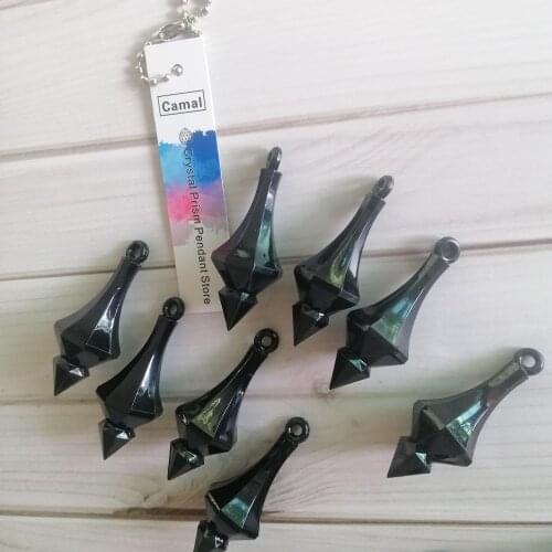 Camal 20Pcs Black 18*46mm Hanging Pendant Diamond Drop Chandelier Acrylic Crystal Bead Home Wedding Party Craft Decoration DIY