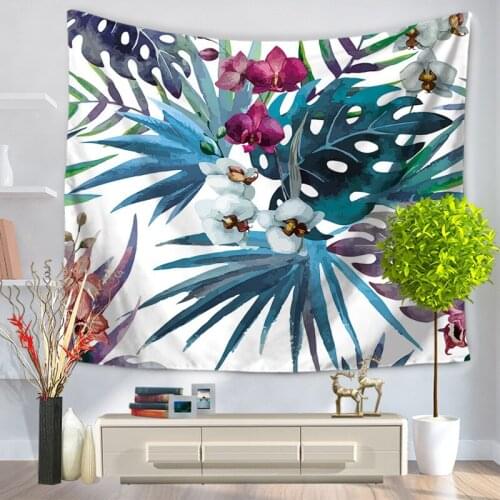 Palm Leaf Print Wall Hanging Tapestry Decor Tapestry Bohemian Beach Hippie Blanket Boho Tapestries Curtain Living Room Flowers
