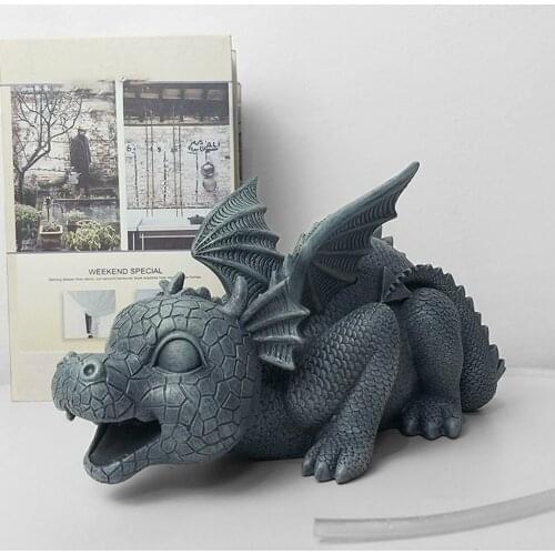 Creative Cute Garden Fountain Dragon Statue Outdoor Sculpture Home Decor