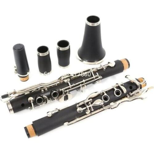 Hot Selling clarinet G key Nickel plated Ebony Wood or Bakelite 17 keys Good sound Professional Musical Instrument with Case