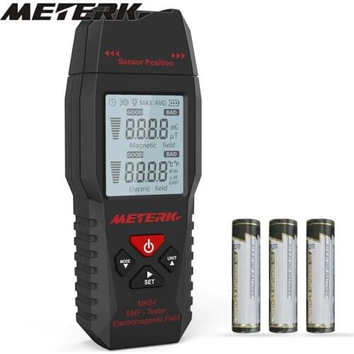 Meterk MK54 EMF Tester Handheld Mini Digital LCD EMF Detector Electromagnetic Field Radiation Tester Dosimeter Tester Counter