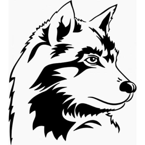 Cute Wolf Car Decals Wolf Head Vinyl Car Stickers Black/Silver Waterproof CL575