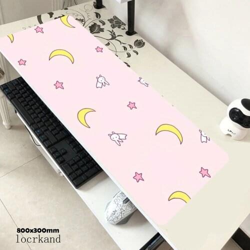 Cute Kawaii XL Gaming Mouse Pad Large Anime Pink Mousepad Gamer Rubber Otaku Locking Edge Big Fashion Laptop Notebook Desk Mat