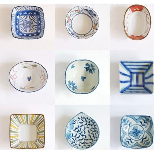 Special-shaped bowl Japanese-style tableware ceramic bowl creative household items dipping bowl seasoning small bowl household