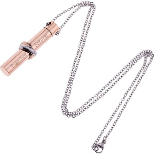 Fashion Jewelry Men Women Necklace Tube Urn Hold Human/ Animal Ashes Funeral Urns Casket Cylinder Cremation Pendants and Charms