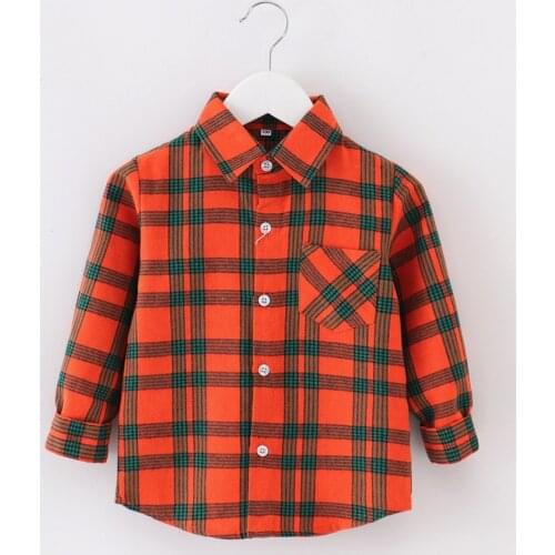 New Baby Boys Plaid Shirs For Spring Autumn Big Children Clothes Long Sleeve Classic Style Baby Girls Kids Casual Shirts 2-14Y