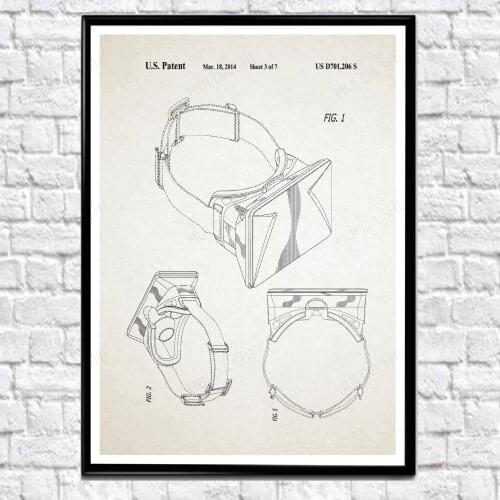 Oculus Rift Poster Oculus Rift Patent Wall Art Oculus Virtual Reality Art Gamer Poster for Gamer Gaming Room Decor VR Poster