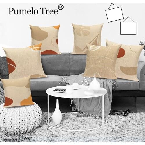 Shabby Chic Linen Decorative Cushion Covers Retro Simple African Polyester Throw Pillow Case Abstract Cushions Cover Kissenbezug