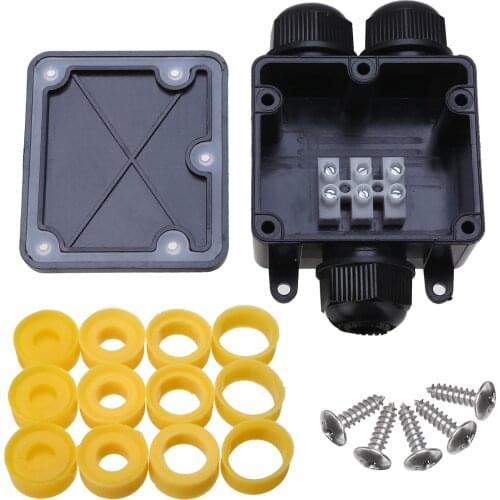 1pc 3-way IP68 Waterproof Junction Box Outdoor Electrical Connection Terminal Box Distribution Cable Connector For Outdoor